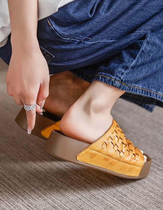 Leather Woven Light Weight Summer Holiday Slippers June Shoes Collection 79.9