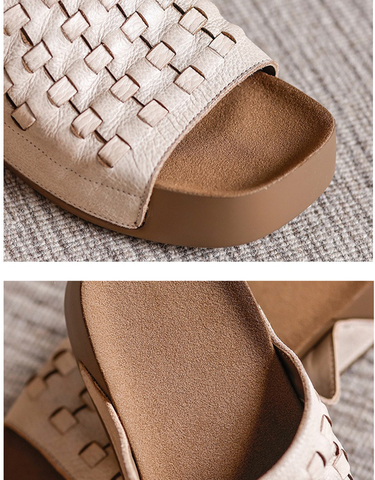 Leather Woven Light Weight Summer Holiday Slippers June Shoes Collection 79.9