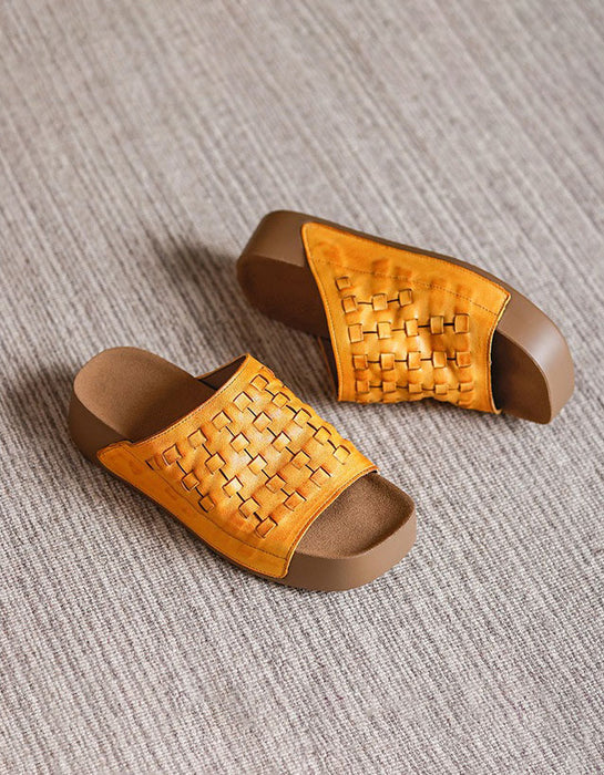 Leather Woven Light Weight Summer Holiday Slippers June Shoes Collection 79.9