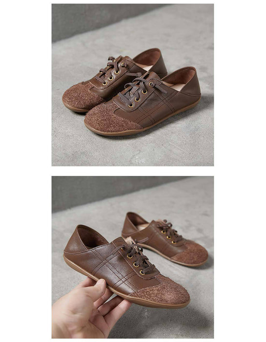 Light-weight SuedeStitching Leather Sneakers
