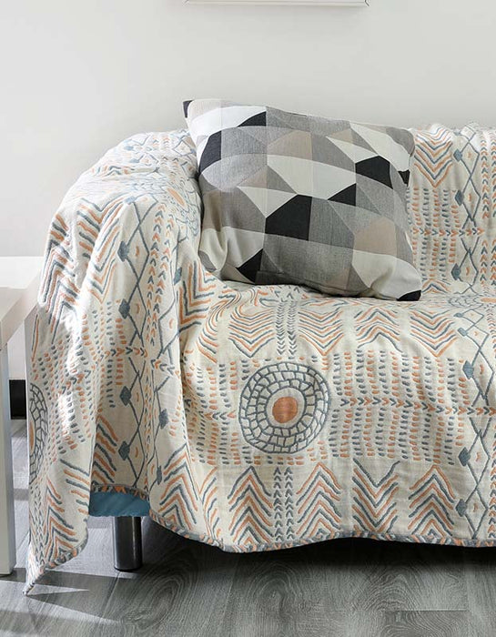 Couverture de canapé double face en coton Line Element | Obiono Home