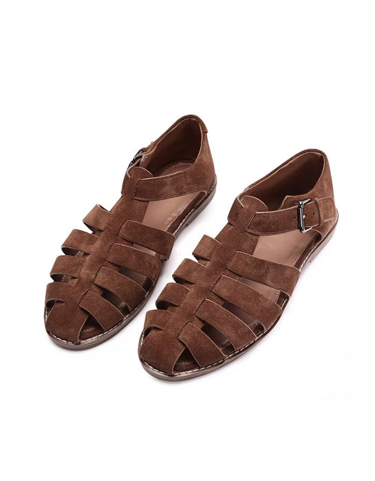 Men's Summer Leather Woven Handmade Gladiator Sandals (38-44)