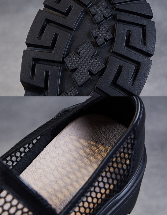 Metal Buckle  Soft Soles Summer Breathable Mesh Loafers