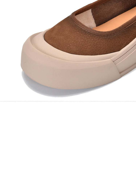 Round Toe Comfortable Soles Platform Retro Flat Shoes