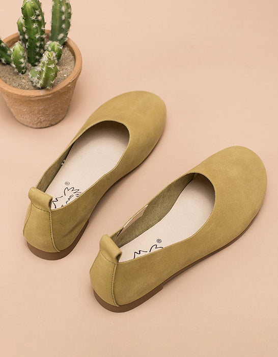 Comfortable Soft Leather Retro Flats for Women 41