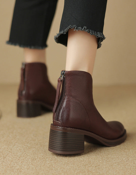 Pointed Toe Chunky Heel Chelsea Boots