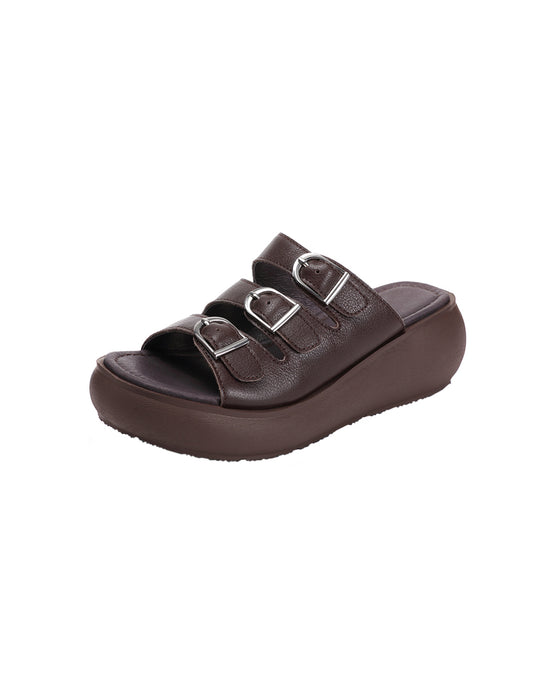 Buckles Front Handmade Soft Sole Wedge Sandals