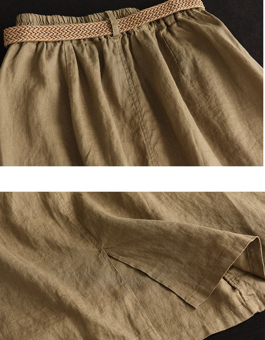 Women's Buckles Summer Linen Skirt Accessories 43.30