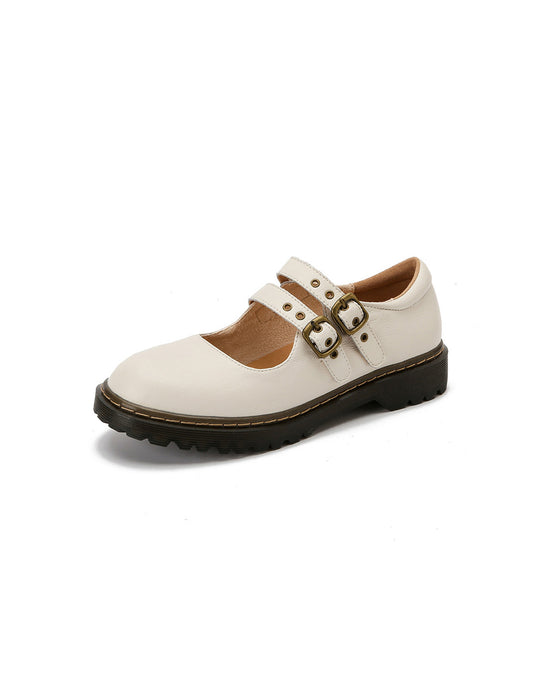 Front Double Buckle Vintage Mary Jane Shoes