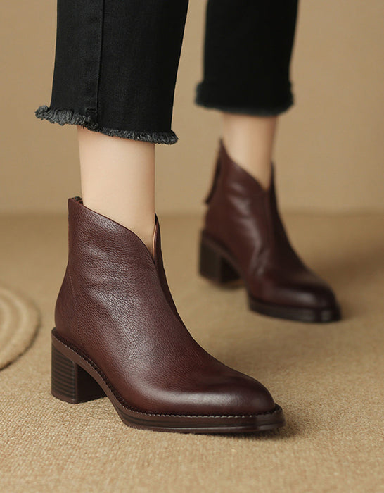 Pointed Toe Chunky Heel Chelsea Boots