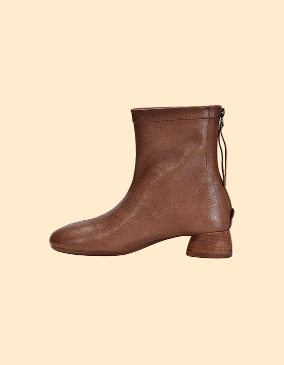 Back Zipper Chunky Heel Chelsea Boots OBIONO