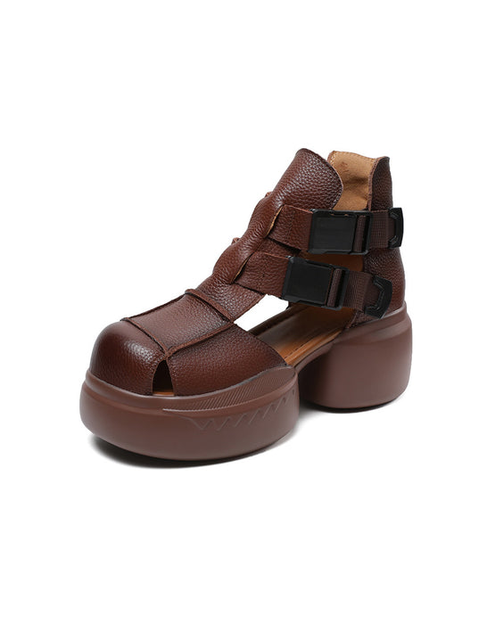 Handmade Retro Comfortable Close Toe Platform Sandals