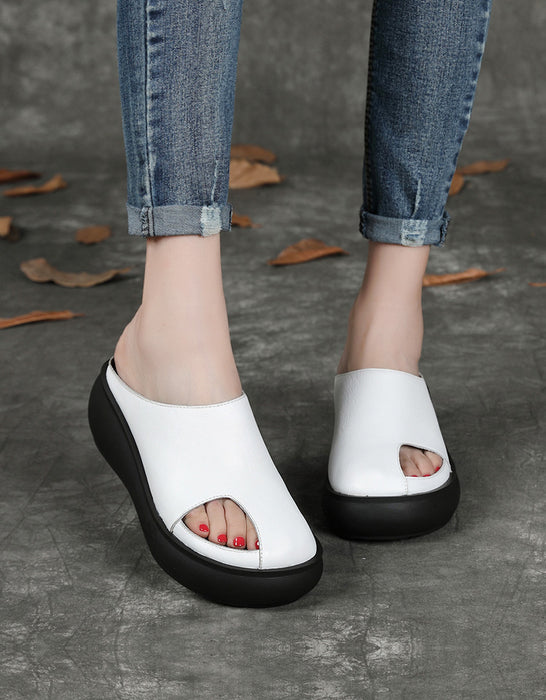 Open Toe Wide Toe Box Wedge Sandals Slippers