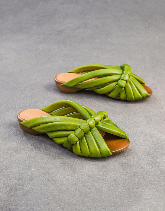Original Design Fish Toe Fashion Leather Slippers