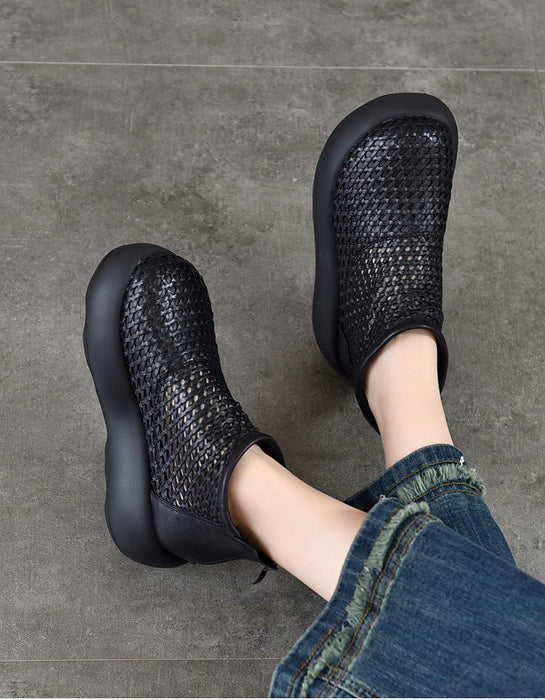 Original Design Summer Hollowed Woven Platform Sandals Feb Shoes Collection 2026 95.00