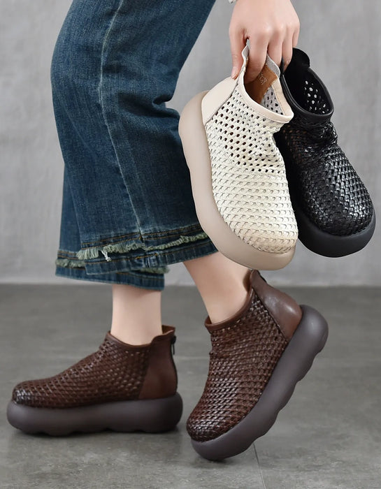 Original Design Summer Hollowed Woven Platform Sandals Feb Shoes Collection 2026 95.00