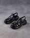 obiono Summer Leather Woven Close Toe T-strap Sandals July Shoes Collection 2026 83.00