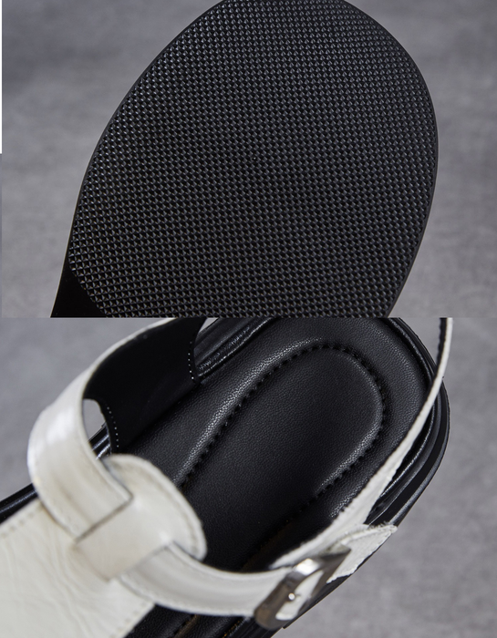 obiono Summer Leather Woven Close Toe T-strap Sandals July Shoes Collection 2026 83.00