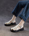 obiono Summer Leather Woven Close Toe T-strap Sandals July Shoes Collection 2026 83.00