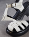 obiono Summer Leather Woven Close Toe T-strap Sandals July Shoes Collection 2026 83.00