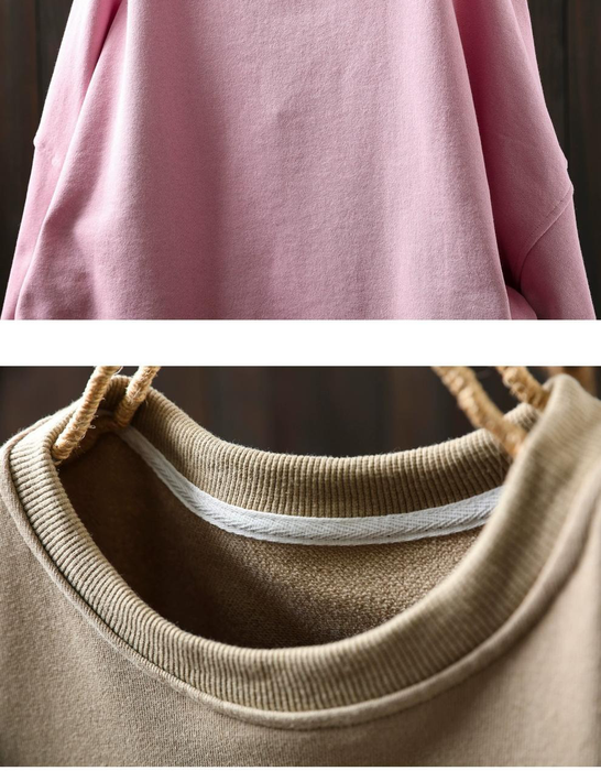 Plus Size Spring Casual Loose Round Neck Sweatshirt