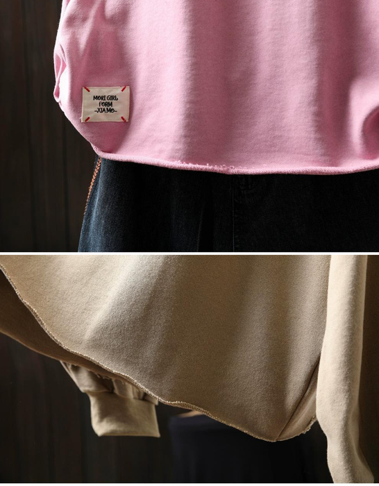 Plus Size Spring Casual Loose Round Neck Sweatshirt