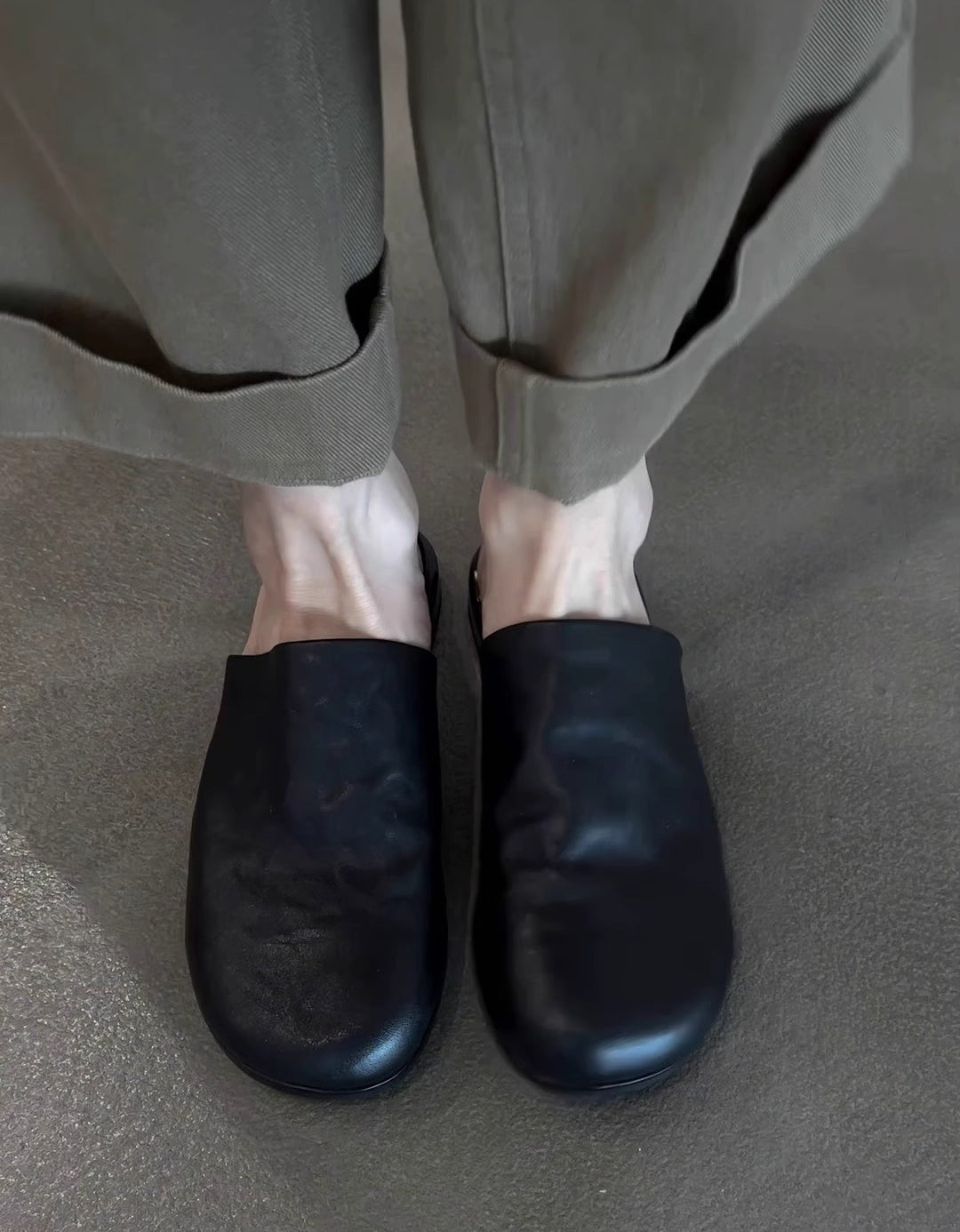 Real Leather Comfortable Soft Leather Mules Slippers — Obiono