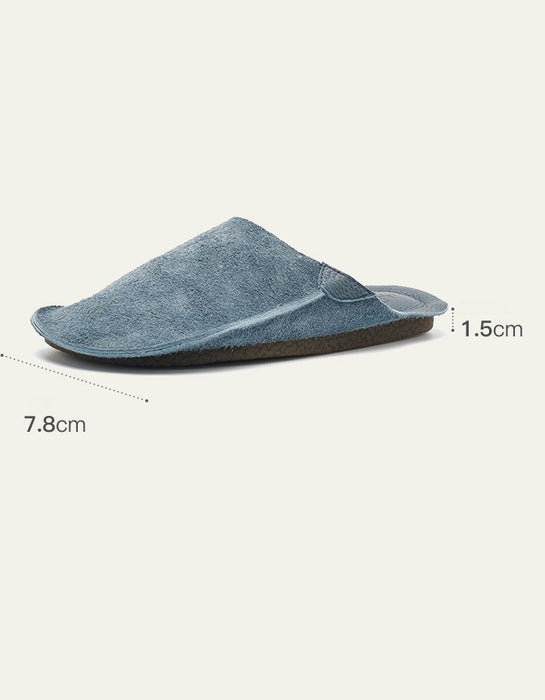 Real Leather Comfortable Suede Slippers Blue Feb Shoe Collection 2026 95.00