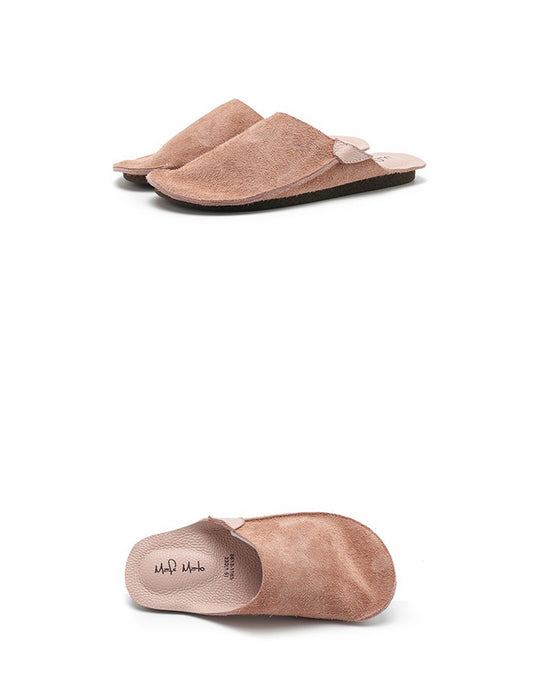 Real Leather Comfortable Suede Slippers Pink Feb Shoe Collection 2026 95.00