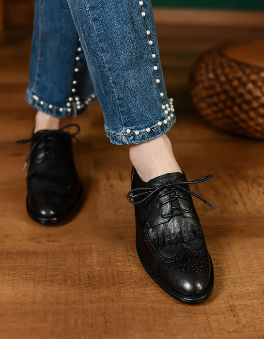 Real Leather Tassel Handmade British Style Vintage Oxford Shoes