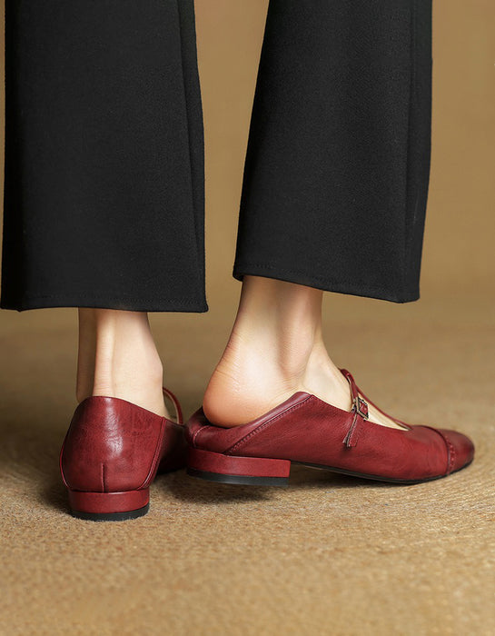Real Leather Handmade Brogue Style T-strap Mary Jane Shoes April Shoes Collection 2026 105.00