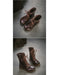 Real Leather Hollow Mid-Calf Wide Toe Box Boots April Shoes Collection 2026 129.00