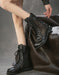 Real Leather Hollow Mid-Calf Wide Toe Box Boots April Shoes Collection 2026 129.00