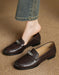 Real Leather Pointed Toe Metal Buckle Front Loafers may Shoes Collection 2026  95.00