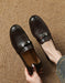 Real Leather Pointed Toe Metal Buckle Front Loafers may Shoes Collection 2026  95.00