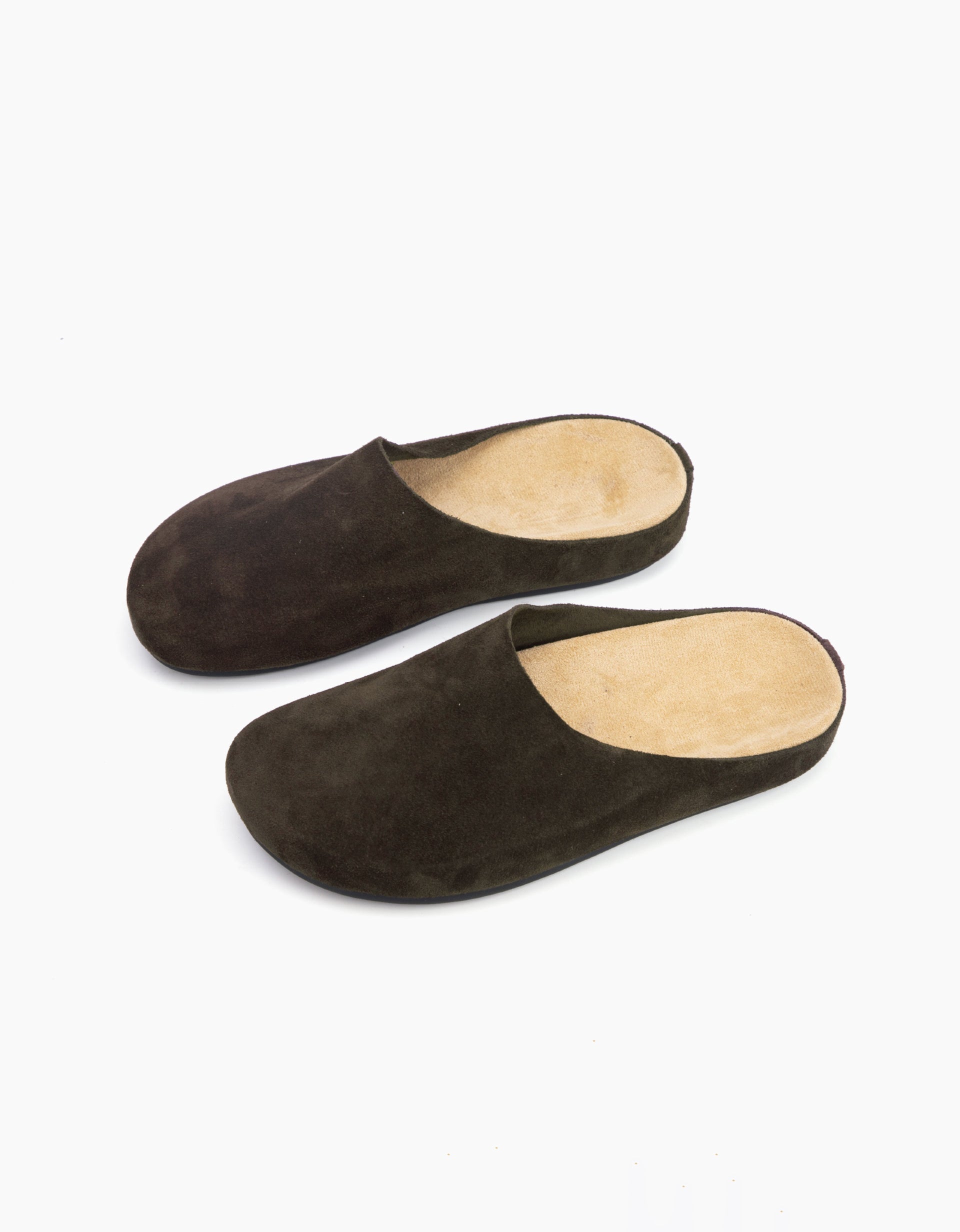 Real Leather Suede Wide Toe Box Mules — Obiono