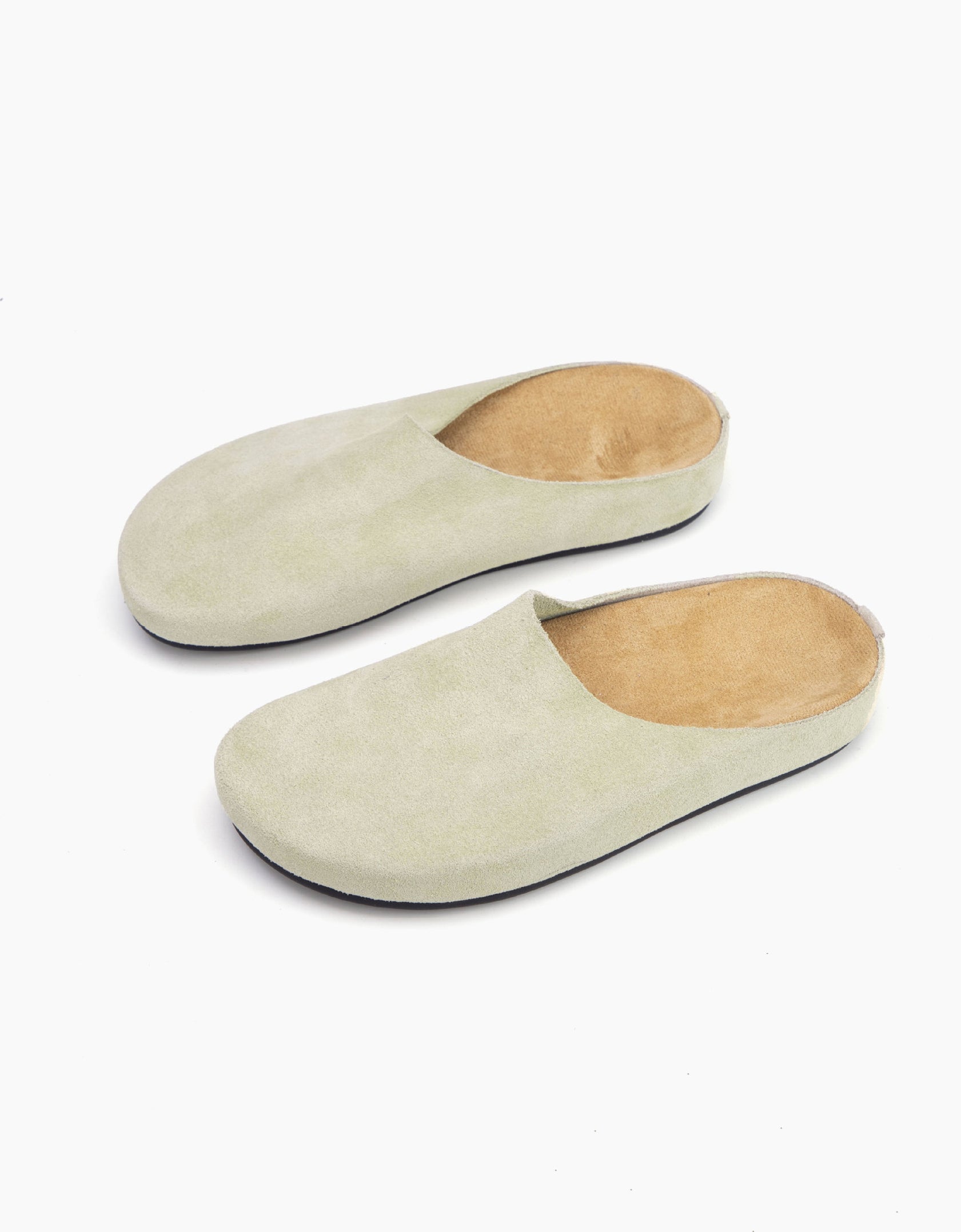 Real Leather Suede Wide Toe Box Mules — Obiono