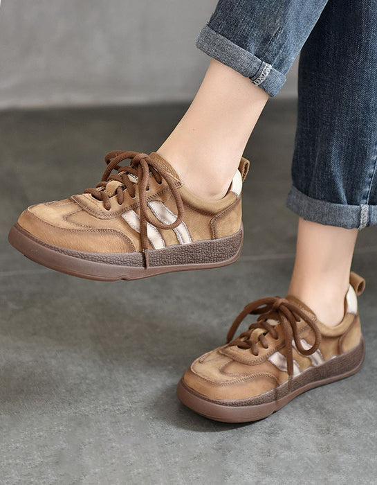 Real Leather Versatile Comfortable Casual Red Sneakers