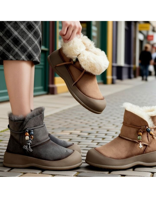 Botas de invierno con cuña cómodas y forro de piel suave