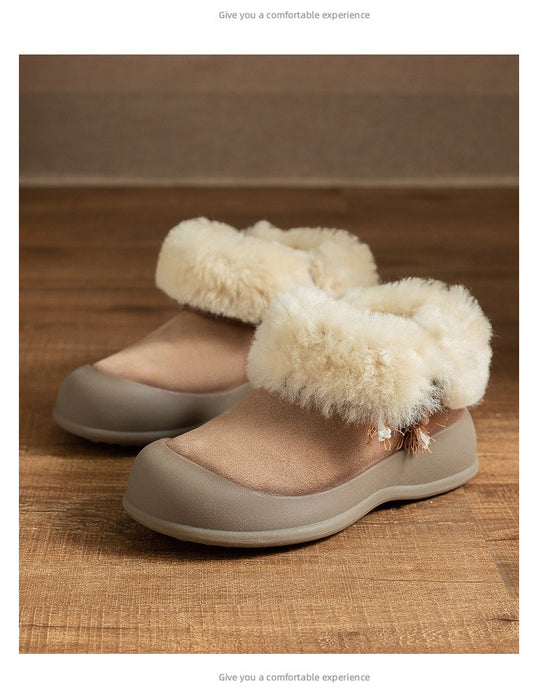 Botas de invierno con cuña cómodas y forro de piel suave