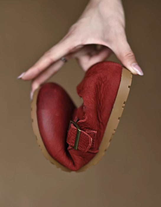 Real Leather Women's Soft Soles Comfortable Clogs Red April Shoes Collection 2026 88.88 