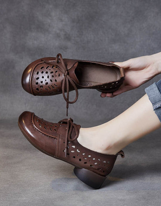 Spring Soft Leather Handmade Retro Flat Shoes