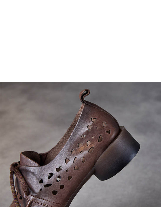 Spring Soft Leather Handmade Retro Flat Shoes