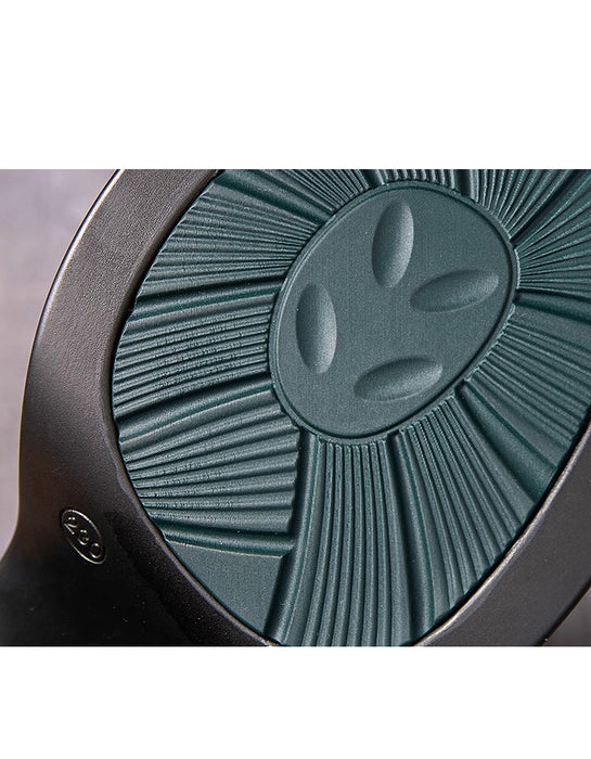 Retro Leather Two-tone Wide Toe Platform Chunky Shoes