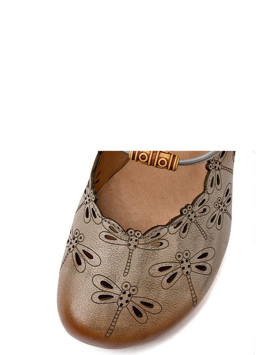 Summer Spring Retro Low Heel Round Toe Comfortable Flat Pumps Shoes, Obiono Aug Shoes Collection 2026, 87.90