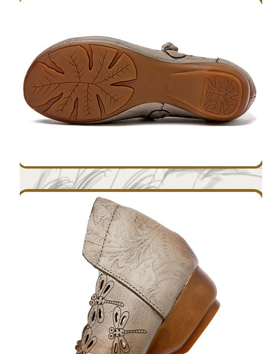 Summer Spring Retro Low Heel Round Toe Comfortable Flat Pumps Shoes, Obiono Aug Shoes Collection 2026, 87.90