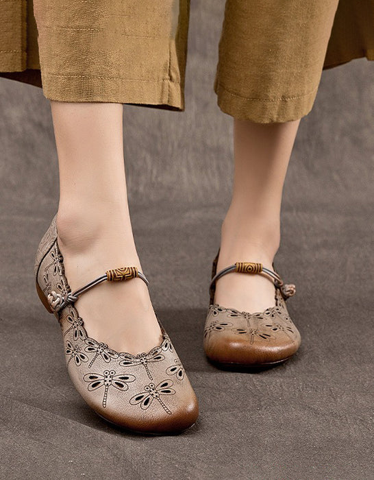 Summer Spring Retro Low Heel Round Toe Comfortable Flat Pumps Shoes, Obiono Aug Shoes Collection 2026, 87.90