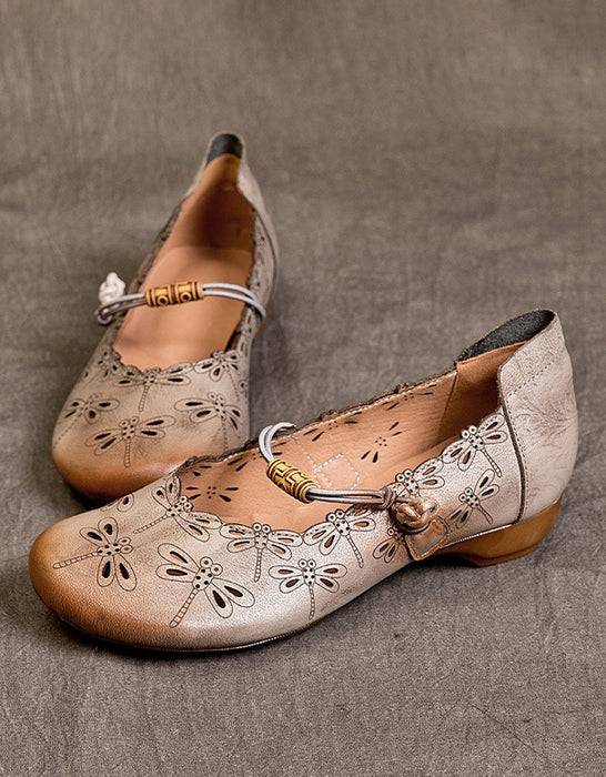 Summer Spring Retro Low Heel Round Toe Comfortable Flat Pumps Shoes, Obiono Aug Shoes Collection 2026, 87.90
