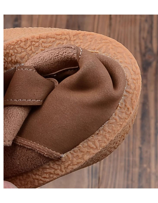 Botas de invierno de terciopelo hechas a mano con suela suave estilo retro | Obiono