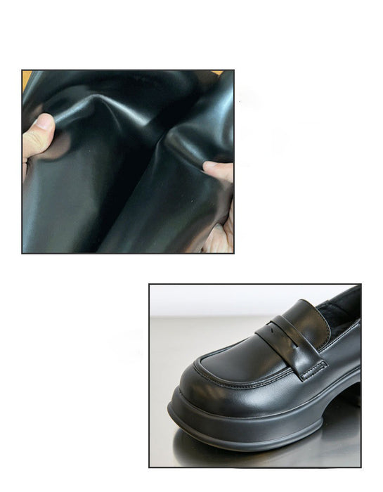 Round Toe Chunky Mary Janes Loafers for Women